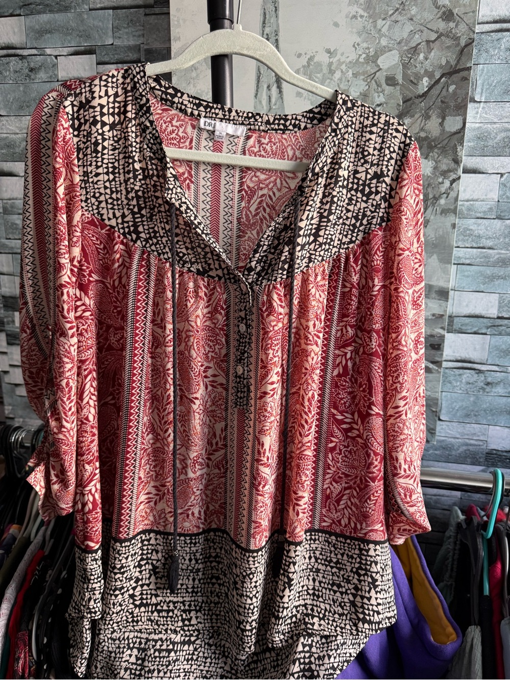 DR2 oversized lightweight pattern tunic